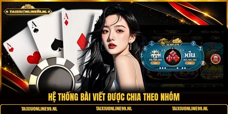 Hệ thống bài viết được chia theo nhóm