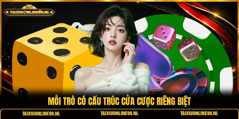 Mỗi trò có cấu trúc cửa cược riêng biệt