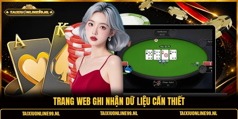 Trang web ghi nhận dữ liệu cần thiết
